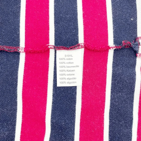 Lacoste Striped Polo Shirt Mens Size 4/L Red Short Sleeve Pullover 100%‎ Cotton - Picture 4 of 5